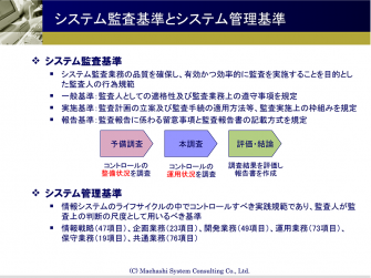 システム監査基準とシステム管理基準